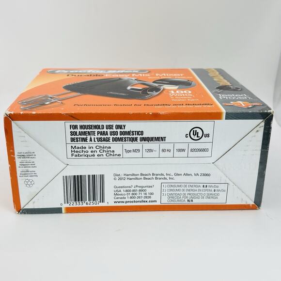 Proctor Silex 62507 5 Speed Hand Mixer - Black. New In Open Box. - Picture 6 of 9